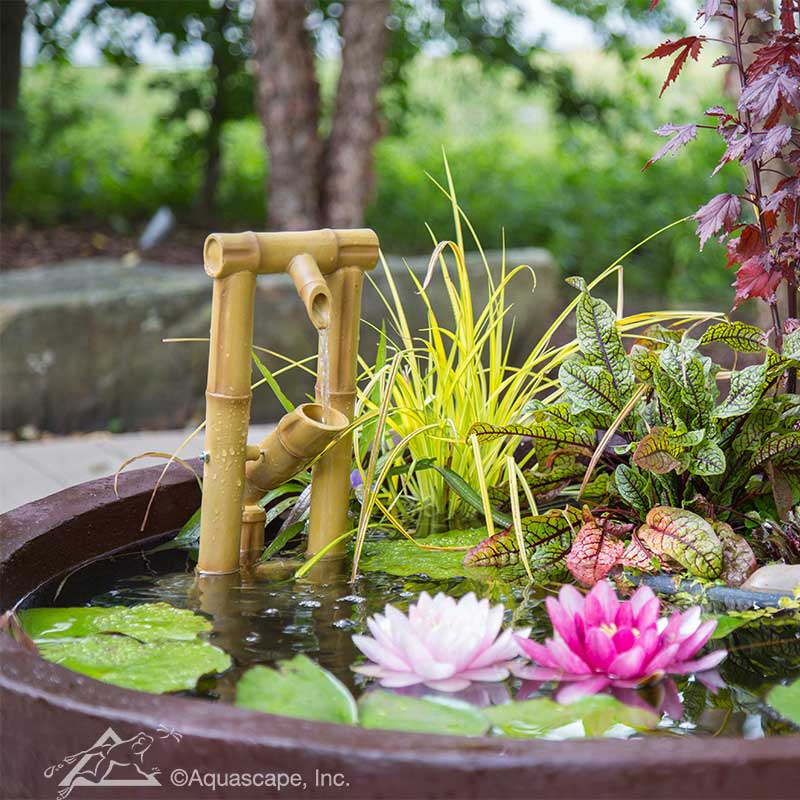 Housse de couette Fontaine en bambou Dans un Jardin 